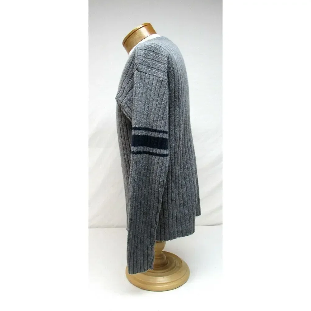 Aeropostale men's size L large grey gray cable knit sweater